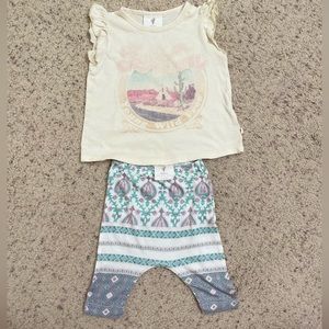 Folk Town Tee and Blue Jogger Pants Set